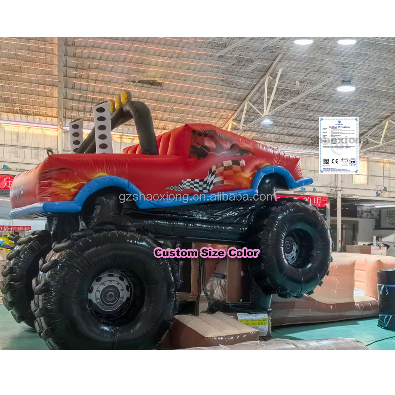 Kids Outdoor Jumping Castle - Istana Balon Kombinasi Perosotan Bertema Truk