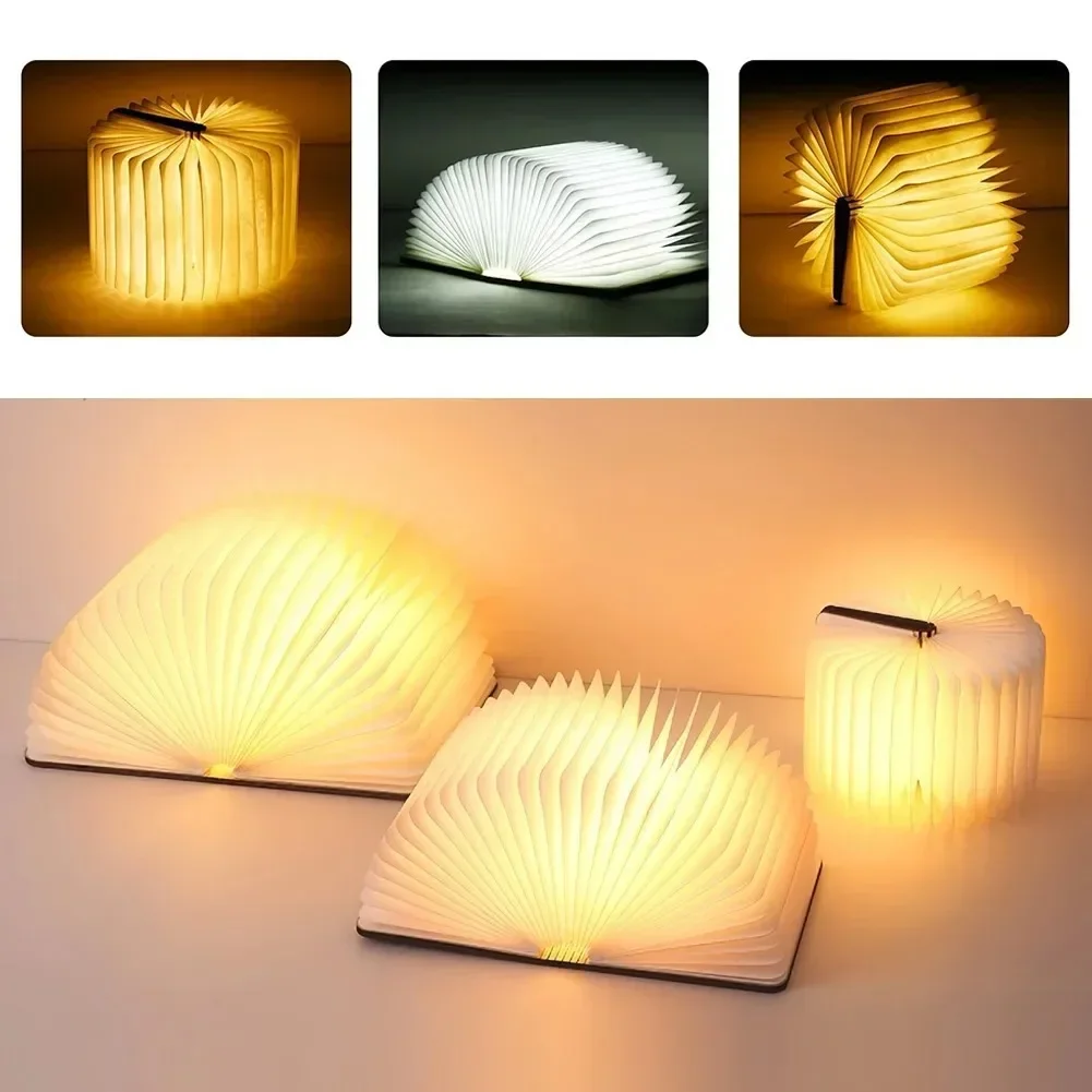 Kids Outdoor Wooden Table - Lampu Buku 3D Lampu Malam LED