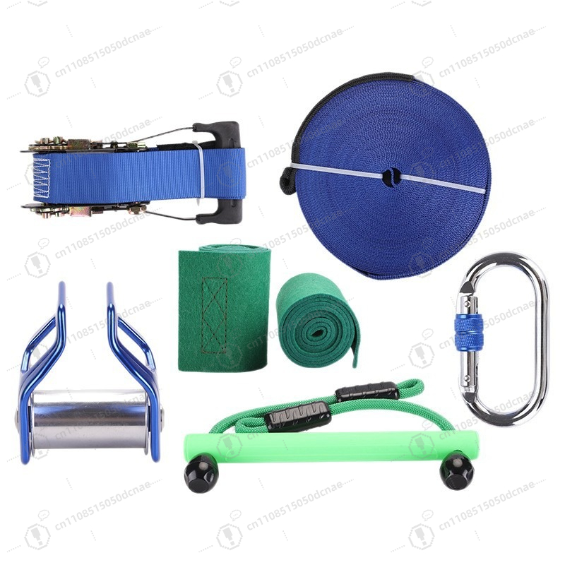 Kids Outdoor Obstacle Course Equipment - Perlengkapan Latihan Slackline Anak, Set Pulley