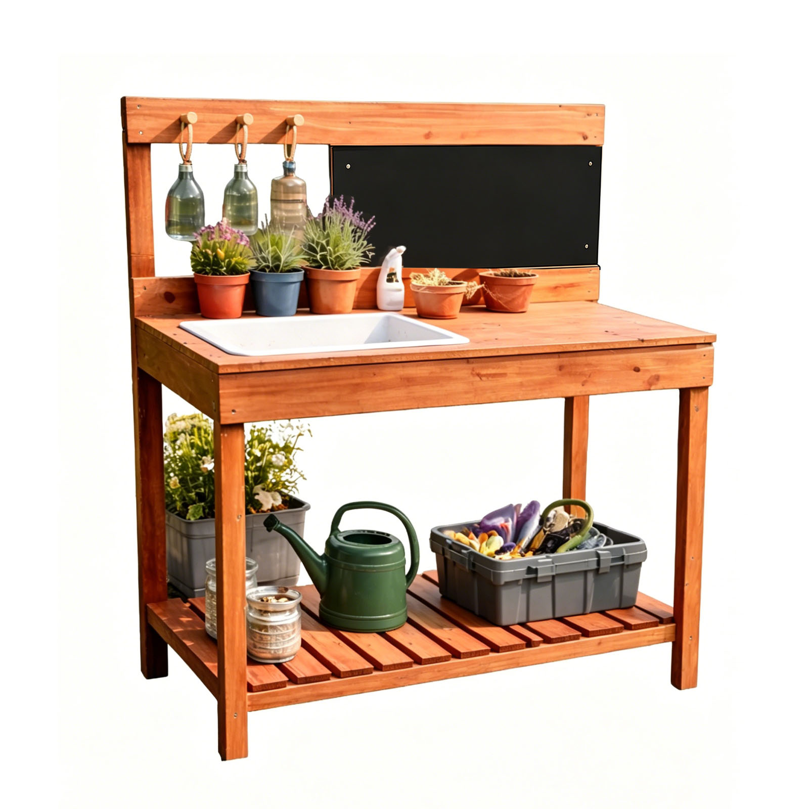 Kids Outdoor Tools - Meja Pot Tanam Kayu untuk Anak-anak,