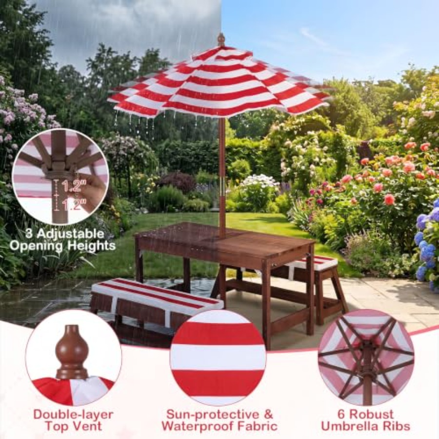 Kids Outdoor Wooden Table - Meja piknik anak-anak untuk penggunaan di