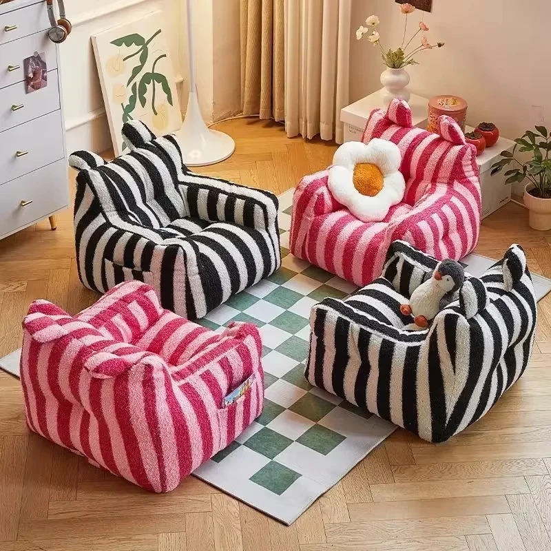 Kids Outdoor Bean Bag - Sofa Anak Ringan Bergaris Kain Plush