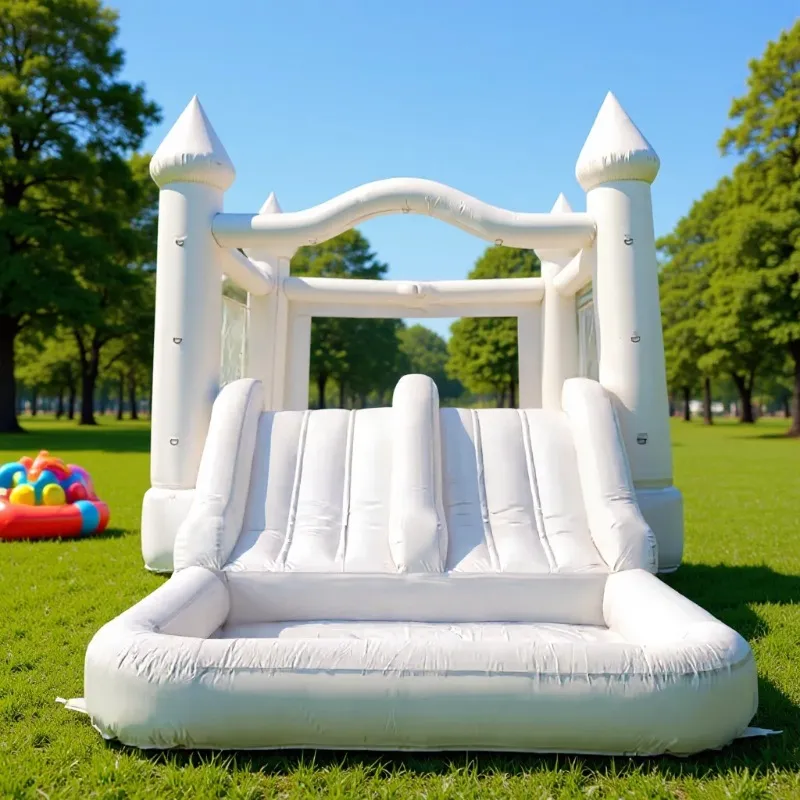 Kids Outdoor Jumping Castle - Rumah Loncat Tiup Raksasa Berwarna Putih