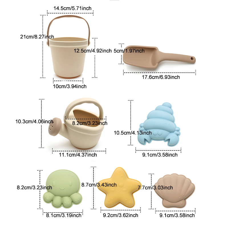 7 Buah Set Mainan Pantai Silik - Kids Outdoor Tools ulasan dan harga