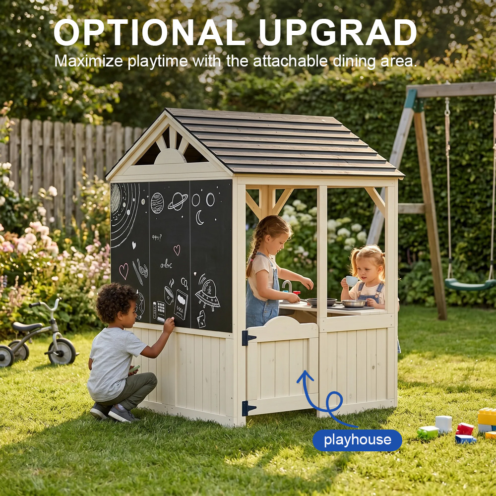 Perlengkapan Taman, Perabotan  - Kids Outdoor Wooden Table ulasan dan harga