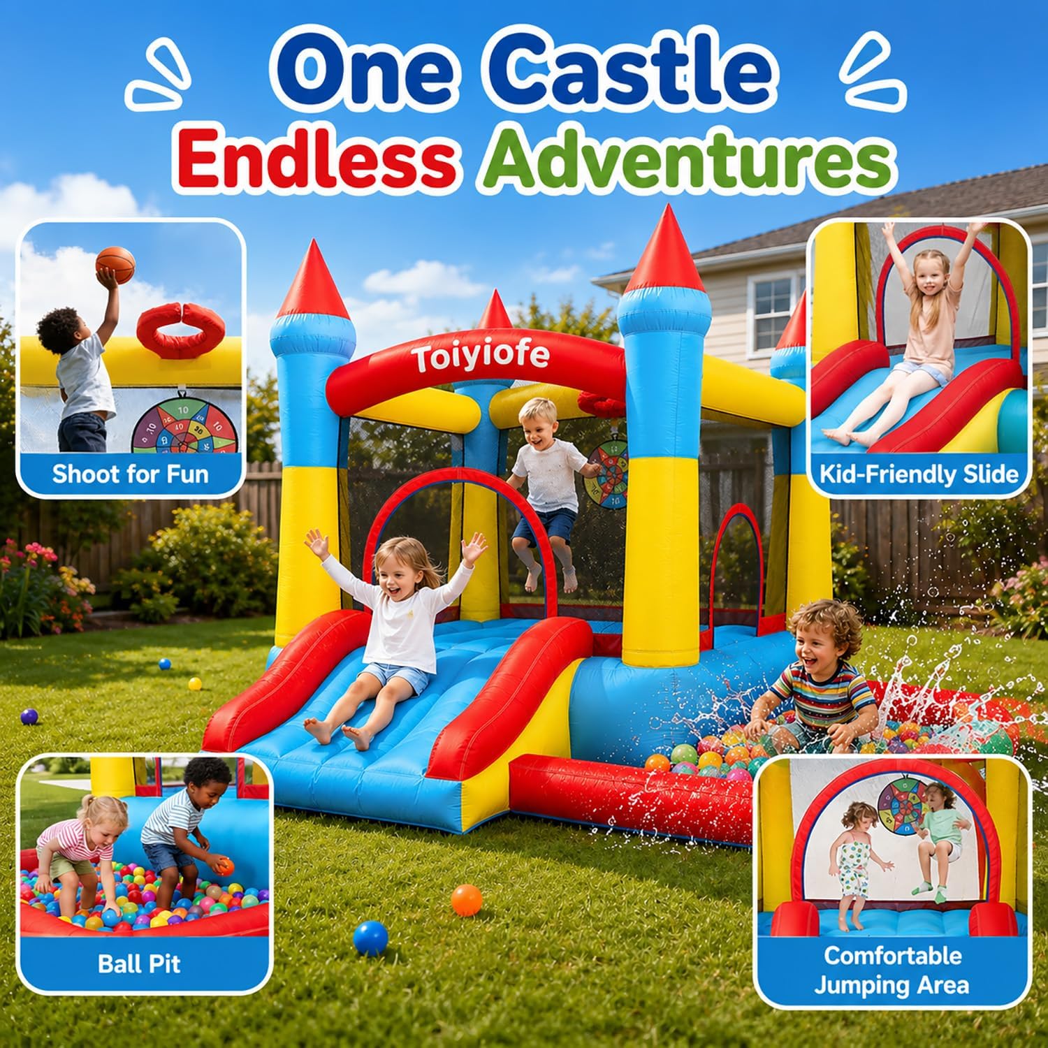 Rumah Loncat untuk Anak Usia 3 - Kids Outdoor Jumping Castle ulasan dan harga