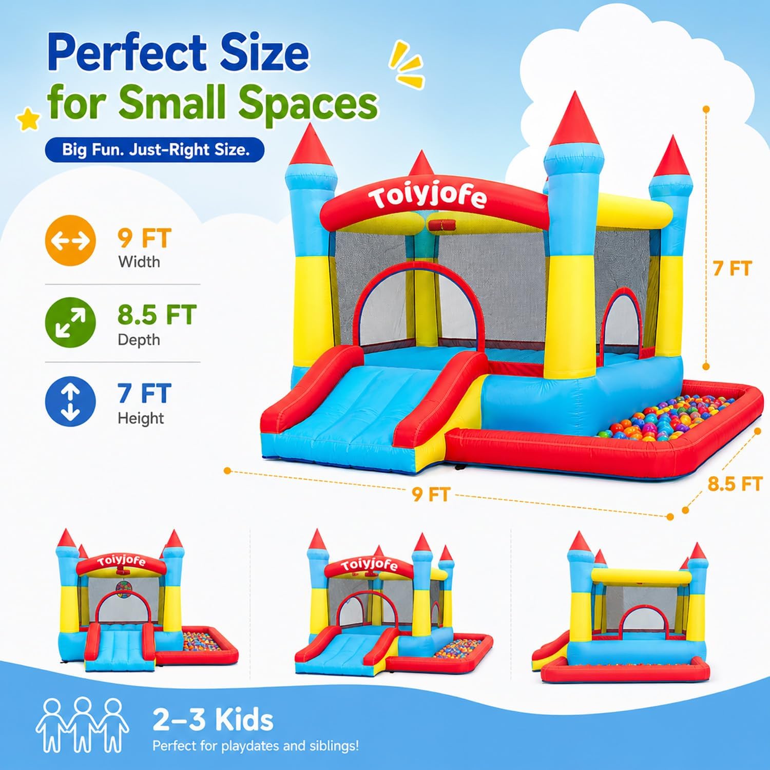 Rumah Loncat untuk Anak Usia 3 - Kids Outdoor Jumping Castle ulasan dan harga