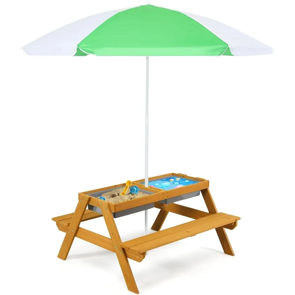 Meja Piknik Anak 3-in-1 yang D - Kids Outdoor Wooden Table ulasan dan harga