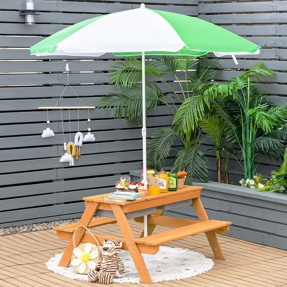 Meja Piknik Kayu 4-in-1 untuk  - Kids Outdoor Wooden Table ulasan dan harga