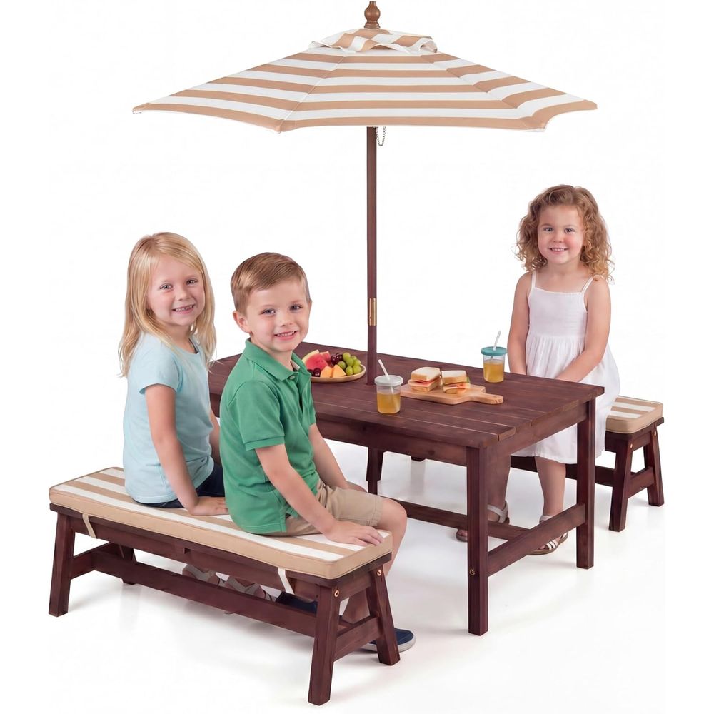 Meja Piknik Anak, Meja Besar 4 - Kids Outdoor Wooden Table ulasan dan harga