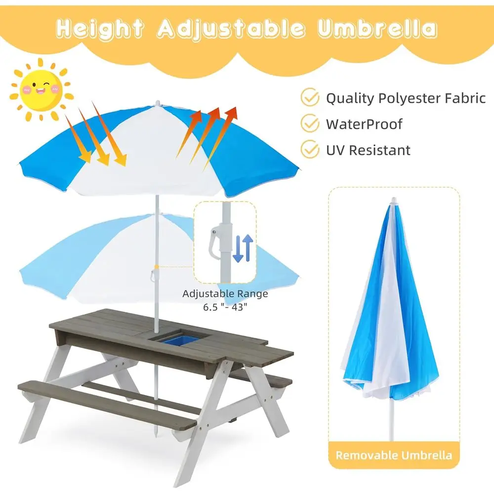 Meja Piknik Kayu 3-in-1 yang D - Kids Outdoor Wooden Table ulasan dan harga