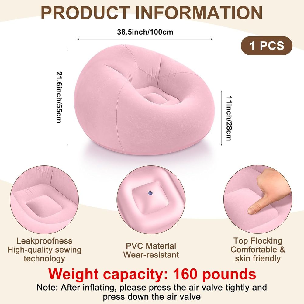 Kursi Bean Bag Tiup, Warna Mer - Kids Outdoor Seating ulasan dan harga