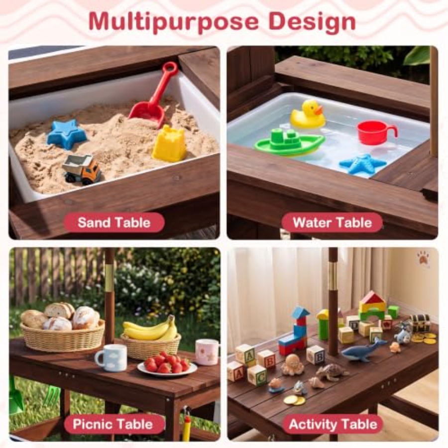 Meja piknik anak-anak untuk pe - Kids Outdoor Wooden Table ulasan dan harga