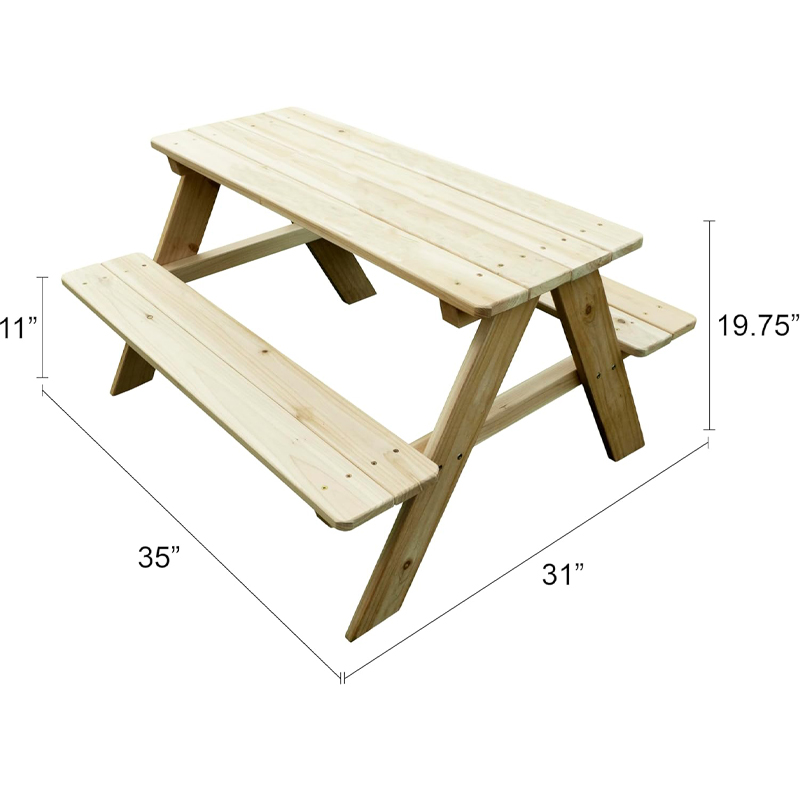 Meja dan Bangku Piknik Kayu An - Kids Outdoor Wooden Table ulasan dan harga
