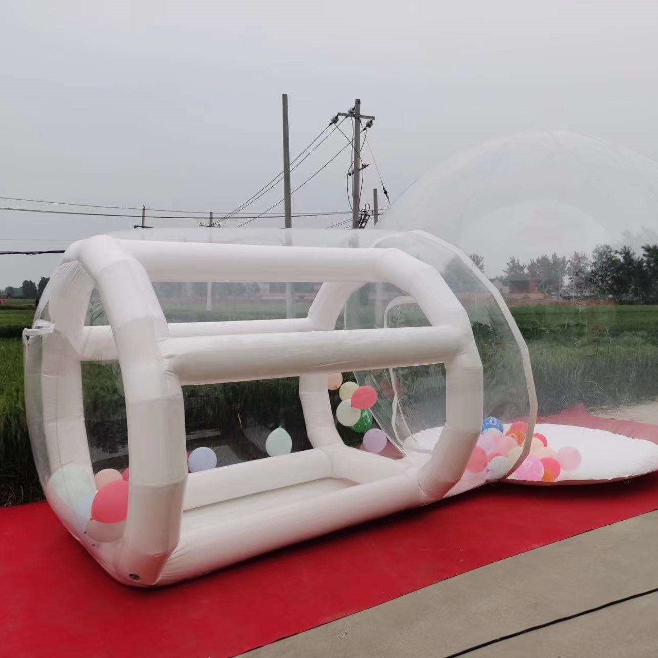 Rumah Kastil Tiup PVC Putih un - Kids Outdoor Jumping Castle ulasan dan harga