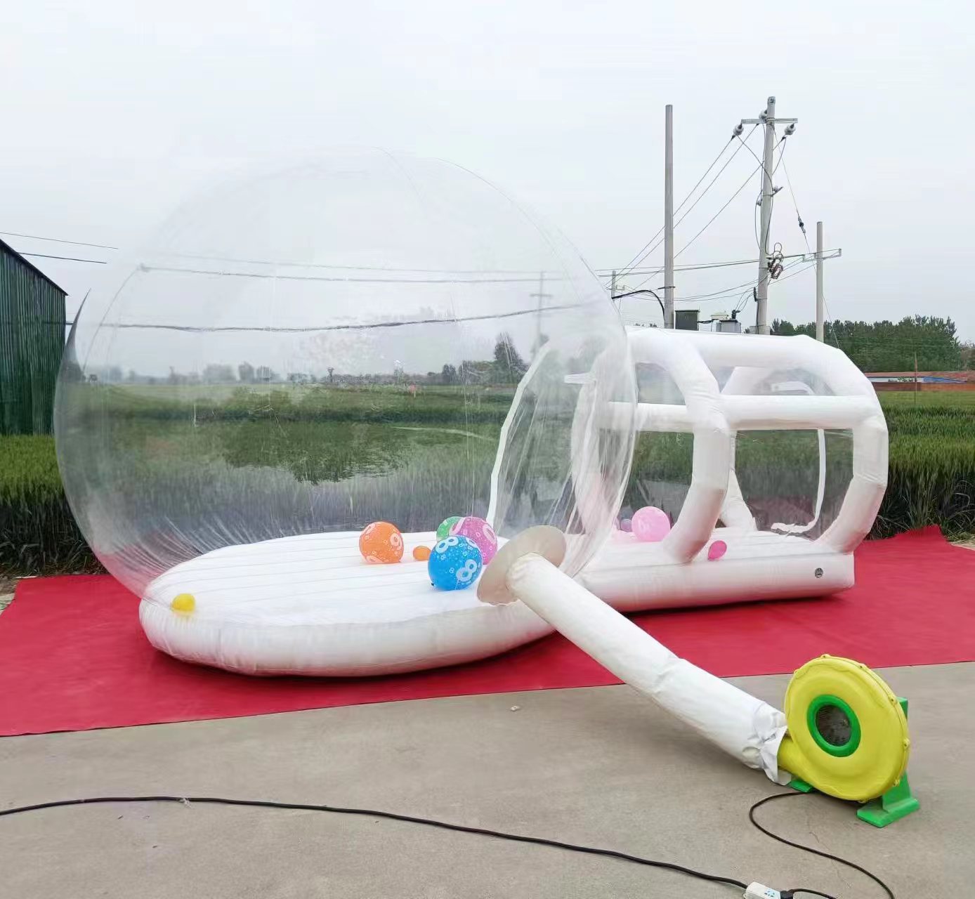 Rumah Kastil Tiup PVC Putih un - Kids Outdoor Jumping Castle ulasan dan harga