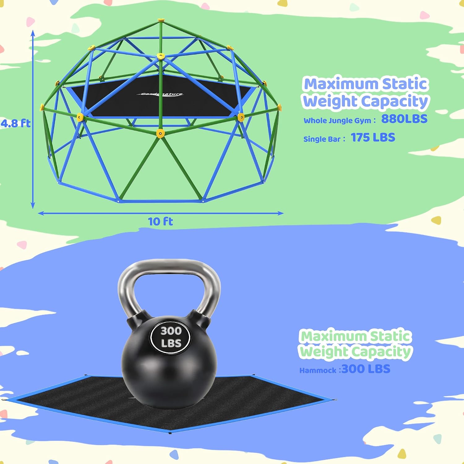 Kubah Panjat 10FT dengan Ayuna - Kids Outdoor Dome Climber ulasan dan harga