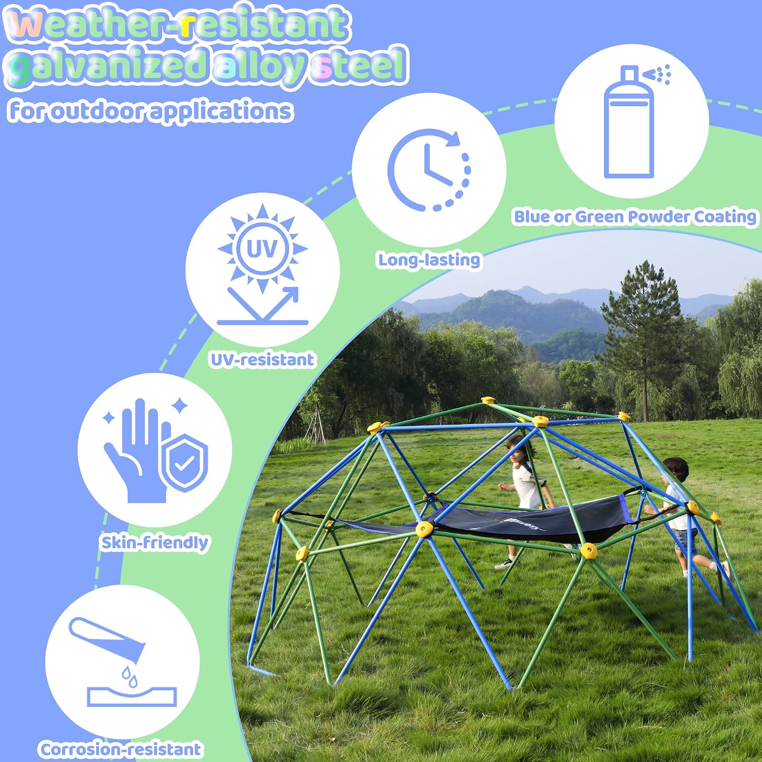 Kubah Panjat 10FT dengan Ayuna - Kids Outdoor Dome Climber ulasan dan harga
