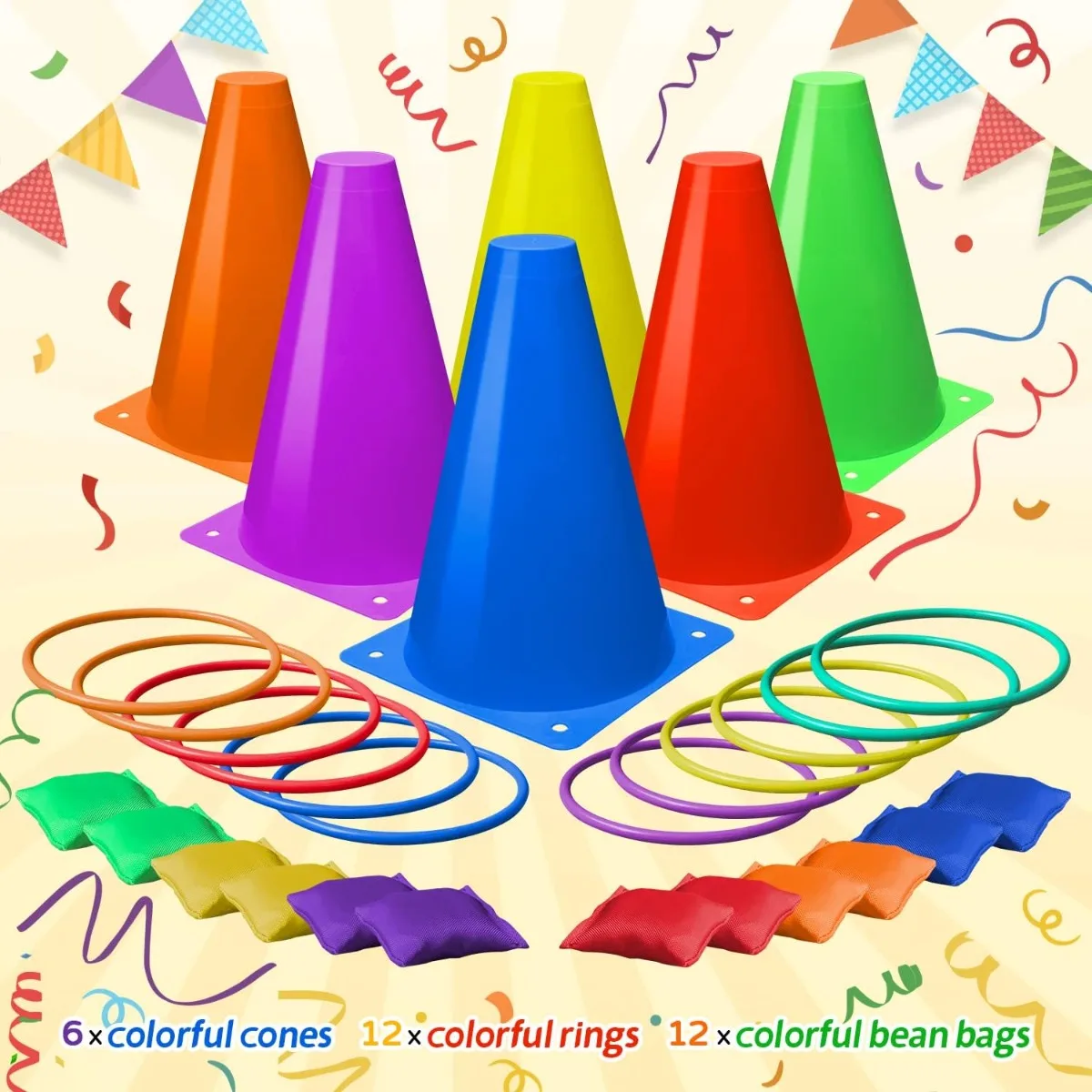 3 in 1 kerucut plastik lembut  - Kids Outdoor Bean Bag ulasan dan harga
